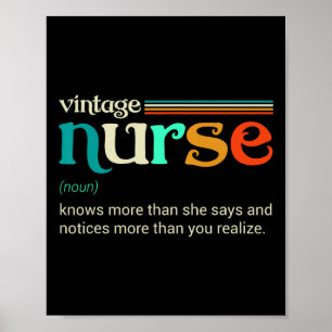 Die Vintage Nurse-Noun-Definition weiß mehr als si Poster