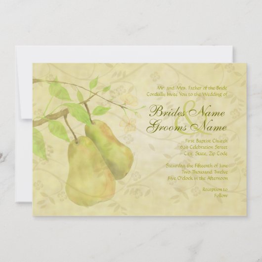 Die Vintage perfekte Birne Einladung (Rückseite)