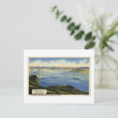 Die Vintage Postkarte der Golden Gate Bridge (Stehend Vorderseite)