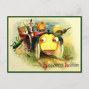 Die Vintage-Postkarte der Halloween-Laterne Postkarte