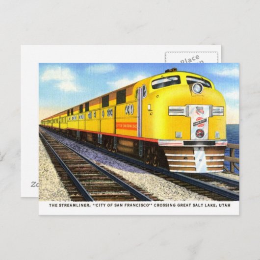 Die Vintage Postkarte Streamliner (Vorne/Hinten)