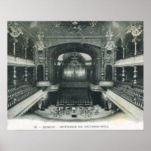 Die Vintage Schweiz, Genf 1910, Victoria Hall Poster