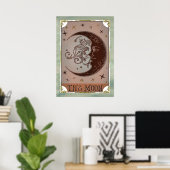 Die Vintage Tarot-Karte des Mond Poster (Heimbüro)