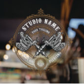 Die Vintage Tätowierpistolenmaschine anpassen Fensteraufkleber