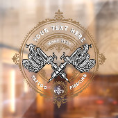 Die Vintage Tätowierung-Gewehrklappe anpassen Fensteraufkleber (Blatt 2)