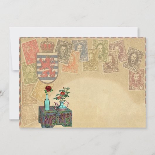 Die Vintage Themed Reise lädt ein Einladung (Vorderseite)