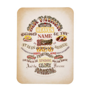 Die Vintage Typografie des Herrn im Gebet Magnet