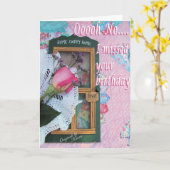 Die Vintage verspätete Steppdecke Karte (Gelbe Blume)