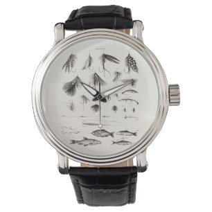 Die Vintagen 1800s, die Fliegen-Fischen angeln, Armbanduhr