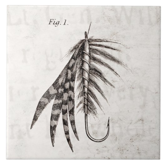 Die Vintagen 1800s, die Fliegen-Fischen angeln, Fliese (Vorderseite)