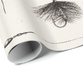 Die Vintagen 1800s, die Fliegen-Fischen angeln, Geschenkpapier (Rolleneckpunkt)