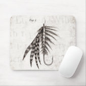 Die Vintagen 1800s, die Fliegen-Fischen angeln, Mousepad (Mit Mouse)