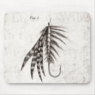 Die Vintagen 1800s, die Fliegen-Fischen angeln, Mousepad