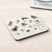 Die Vintagen 1800s, die Fliegen-Fischen-Köder Getränkeuntersetzer (Linke Seite)