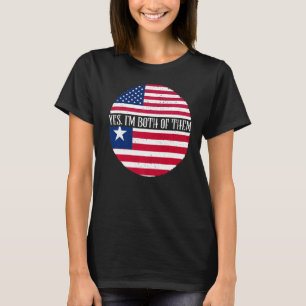 Die Vintagen Flaggen der USA und Liberias Ja, ich T-Shirt