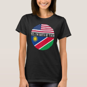 Die Vintagen Flaggen der USA und Namibias ja, ich T-Shirt