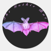 Die Vintagen Gothic Bat Round Stickers (Vorderseite)