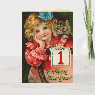 Die Vintagen Grüße des neuen Jahres Feiertagskarte