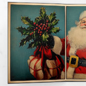Die Vintagen Grüße des Weihnachtsmannes Dreifach Gefaltete Urlaubskarte (Innen Erste Seite)
