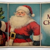 Die Vintagen Grüße des Weihnachtsmannes Dreifach Gefaltete Urlaubskarte (Innenseite Mitte)