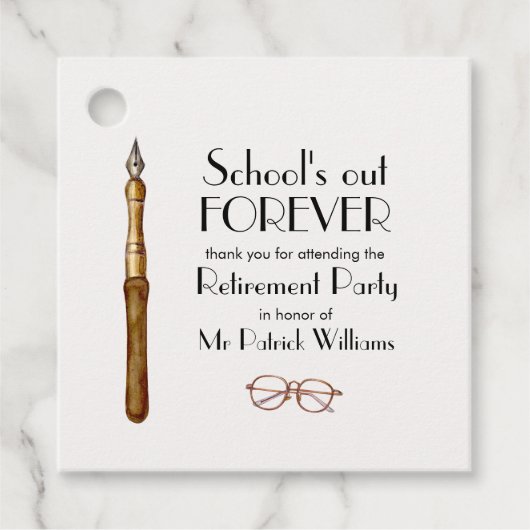 Die Vintagen Lehrer für immer ausscheiden lassen Geschenkanhänger (Vorderseite)