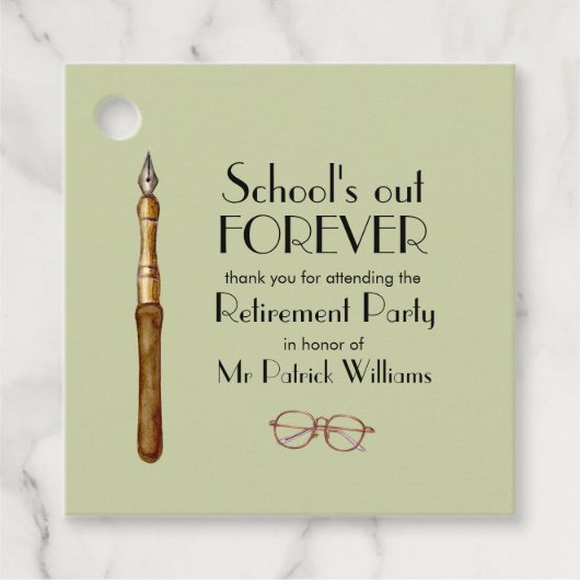 Die Vintagen Lehrer für immer ausscheiden lassen Geschenkanhänger (Vorderseite)