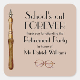 Die Vintagen Lehrer für immer ausscheiden lassen Quadratischer Aufkleber