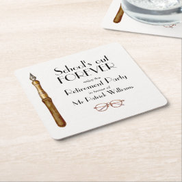 Die Vintagen Lehrer für immer ausscheiden lassen Rechteckiger Pappuntersetzer