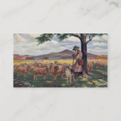 Die Vintagen Schafe und Schäferhirten der Flock Visitenkarte (Rückseite)