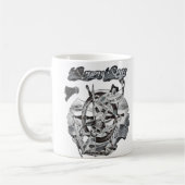 Die Vintagen Sieben Meere Kaffeetasse (Links)