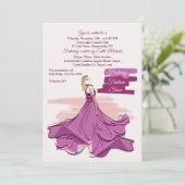 Die Violett Gown Fashion Show Einladung (Stehend Vorderseite)