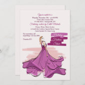 Die Violett Gown Fashion Show Einladung (Vorne/Hinten)