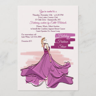 Die Violett Gown Fashion Show Einladung