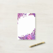 Die violetten Blumennoten. Lilac floral. botanisch Post-it Klebezettel (Auf Schreibtisch)