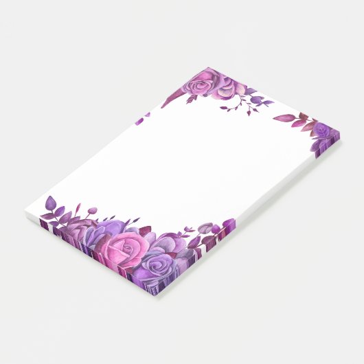 Die violetten Blumennoten. Lilac floral. botanisch Post-it Klebezettel (angewinkelt)