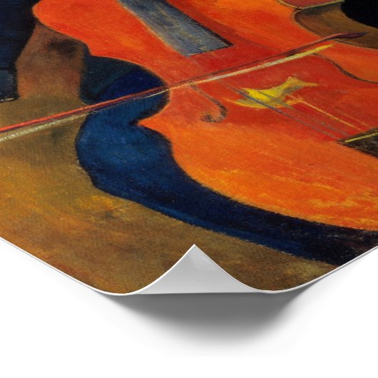 Die Violoncellistin Schneklud | Paul Gauguin Poster (Ecke)