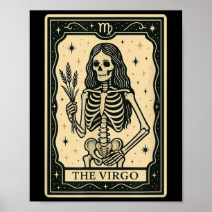 Die Virgo-Tarot-Karte - Halloween-Gothic-Hexe Poster