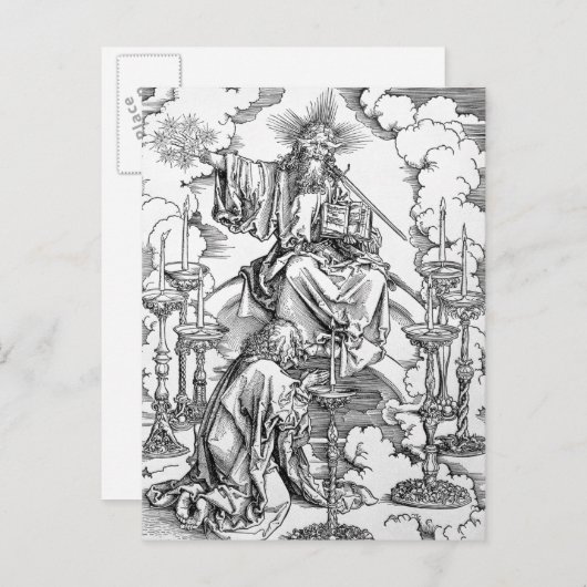 Die Vision der sieben Kerzenleuchten Postkarte (Vorne/Hinten)
