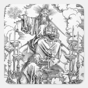 Die Vision der sieben Kerzenleuchten Quadratischer Aufkleber