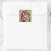 Die Vision des hl. Aldegondius Quadratischer Aufkleber (Tasche)