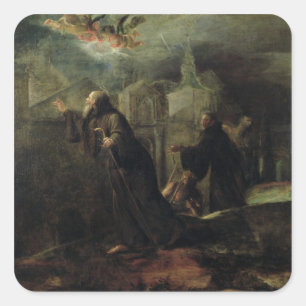 Die Vision des hl. Franziskus von Paola Quadratischer Aufkleber