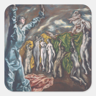 Die Vision des Johannes Quadratischer Aufkleber