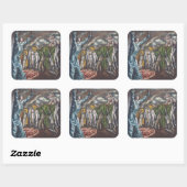 Die Vision des Johannes Quadratischer Aufkleber (Blatt)