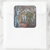 Die Vision des Johannes Quadratischer Aufkleber (Tasche)