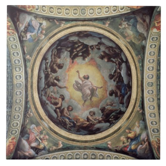 Die Vision von Johannes auf Patmos, 1520-23 Fliese (Vorderseite)