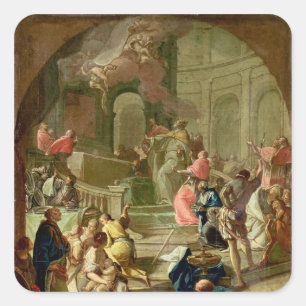 Die Vision von St. Benedict, c.1760 Quadratischer Aufkleber