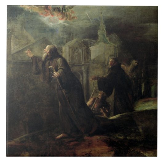 Die Vision von St Francis von Paola Fliese (Vorderseite)