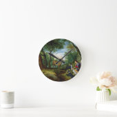 Die Vision von St. Hubert, c.1620 (Öl auf Platte) Runde Wanduhr (Zuhause)