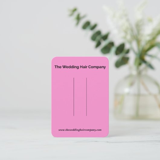 Die Visitenkarte der Firma Wedding Hair (Stehend Vorderseite)