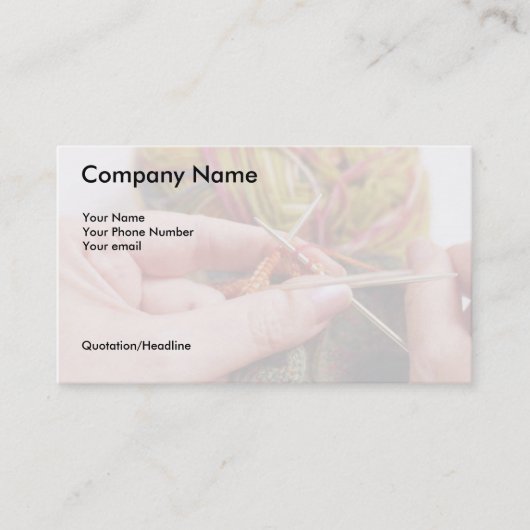 Die Visitenkarte der Hand-Stricker (Vorderseite)